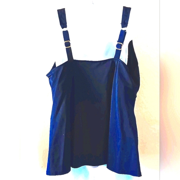 Black Trimshaper Low Cut Tankini Top 18W Slimming Padded Adjustable - Picture 2 of 8